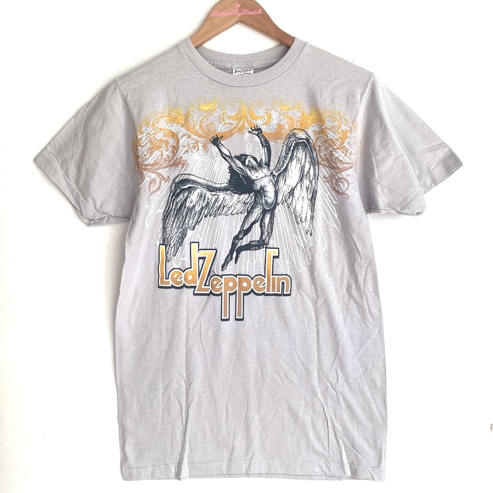 NEW Vintage Led Zeppelin Swan Song‎ Men's T Shirt, Size Medium, NWT, Grays